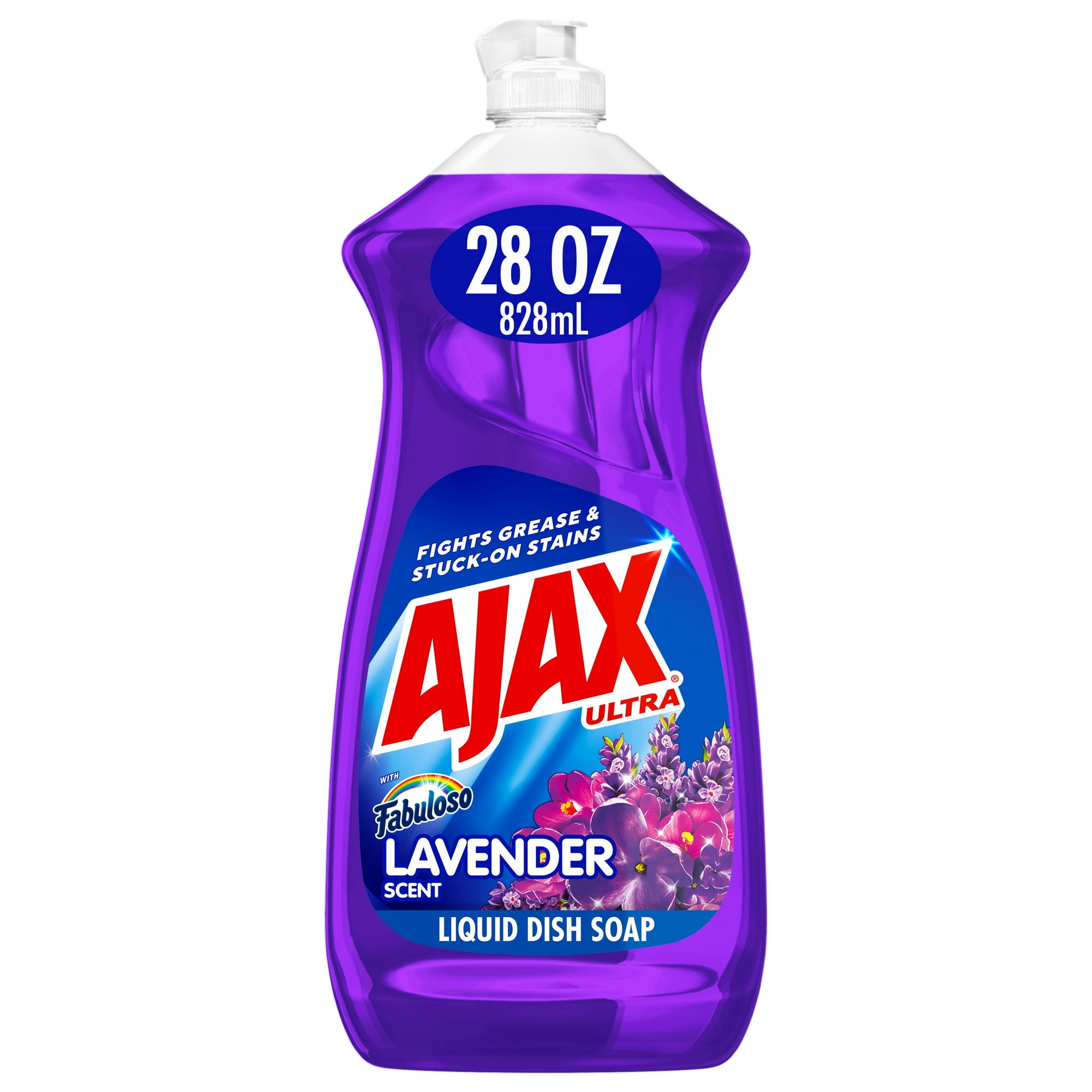 Ajax Ultra Liquid Dish Soap with Fabuloso Lavender Scent, Deep Cleaning Action, 28 oz Bottle