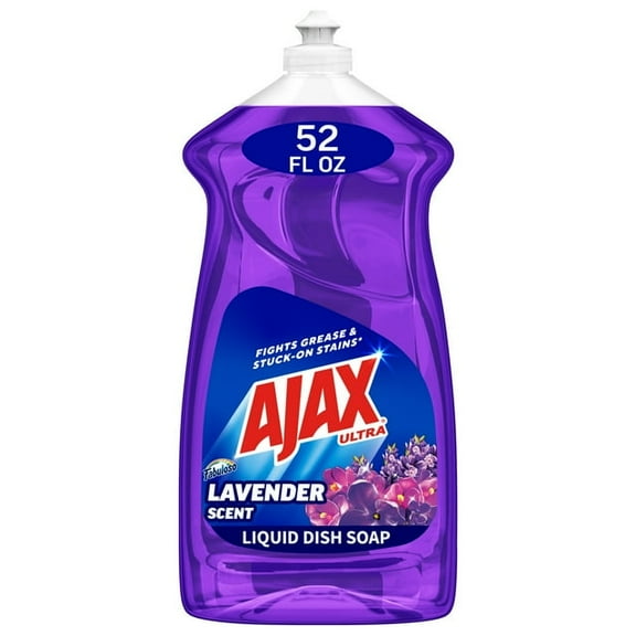 Ajax Ultra Liquid Dish Soap with Fabuloso, Lavender Scent, Deep Cleaning Action, 52 Fluid Ounce
