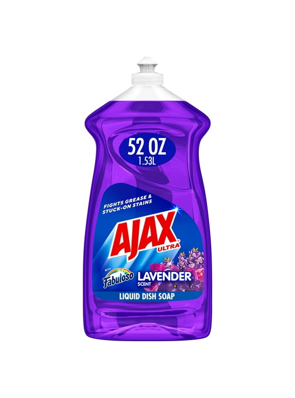 Ajax Ultra Liquid Dish Soap with Fabuloso Lavender Scent, Deep Cleaning Action, 52 oz Bottle
