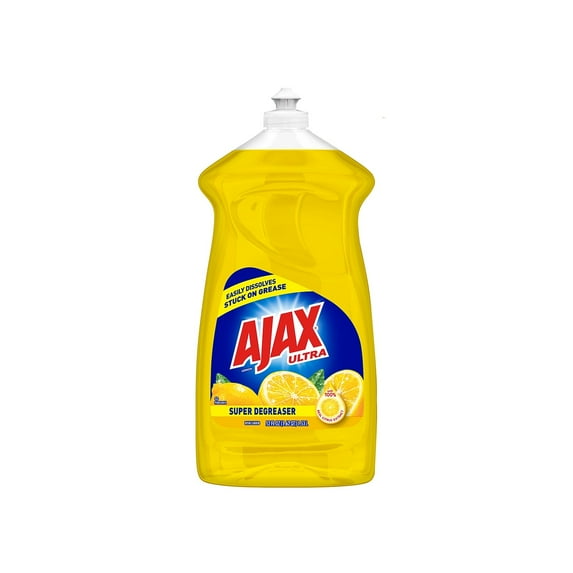 (6 pack) Ajax Ultra Liquid Dish Soap Lemon Scent, Super Degreaser, Mess-Free, Easy-Flip Cap, 52 fl oz Bottle