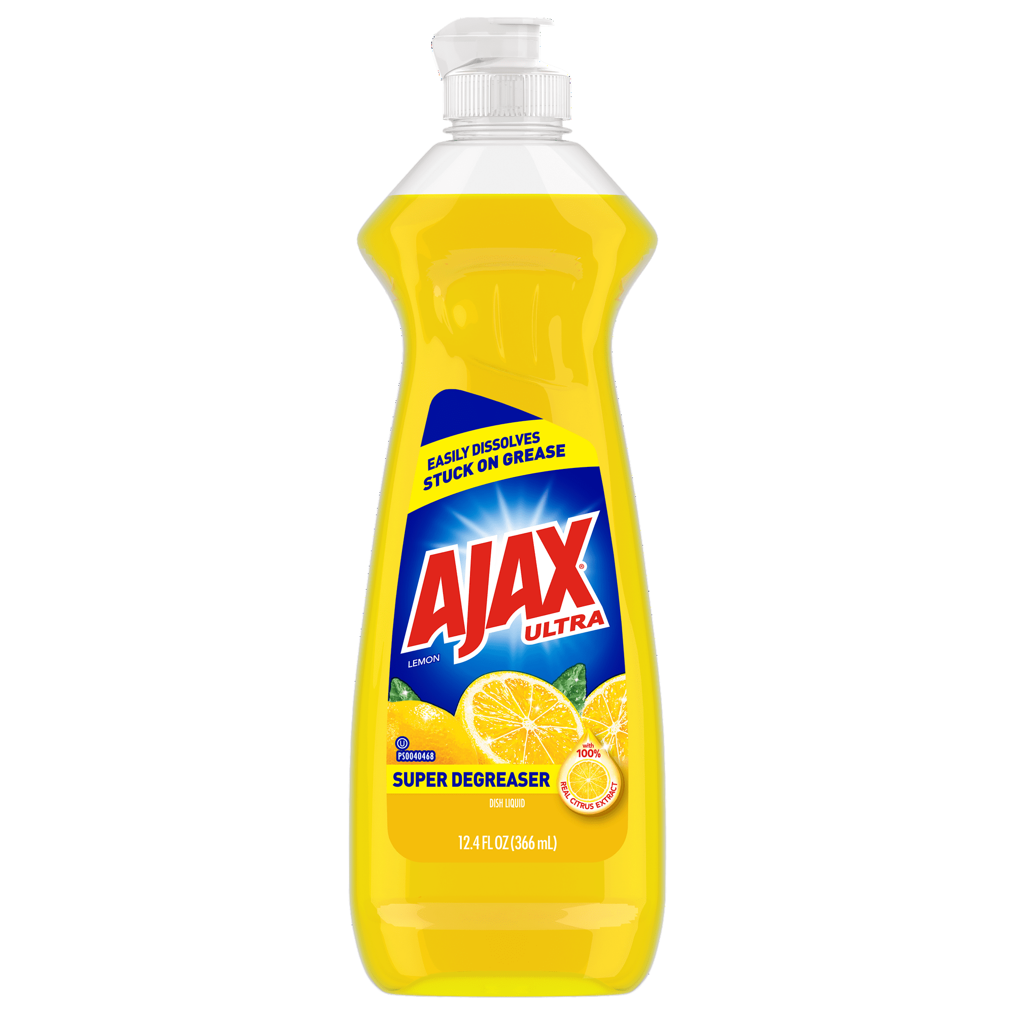 Ajax Ultra Super Degreaser Liquid Dish Soap, Lemon, 12.4 oz