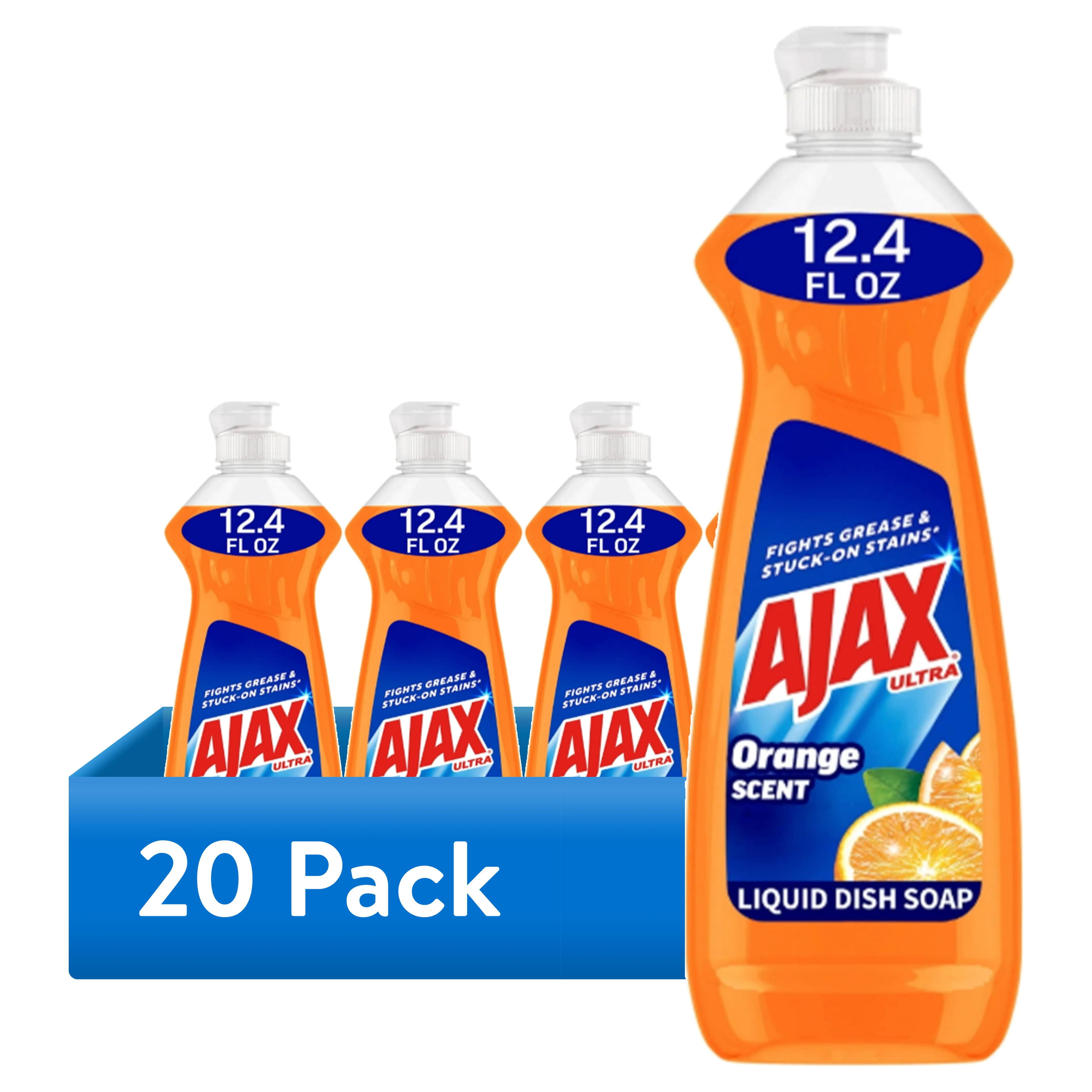 (20 pack) Ajax Ultra Triple Action Dishwashing Liquid Dish Soap, Orange Scent, 12.4 Fluid Ounce