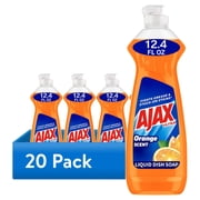 20 pack Ajax Ultra Triple Action Dishwashing Liquid Dish Soap, Orange Scent, 12.4 Fluid Ounce