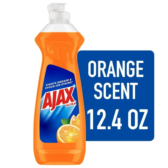 Ajax Ultra Triple Action Dishwashing Liquid Dish Soap, Orange Scent, 12.4 Fluid Ounce
