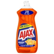 Ajax Ultra Triple Action Dishwashing Liquid Dish Soap, Orange Scent, 28 fl oz