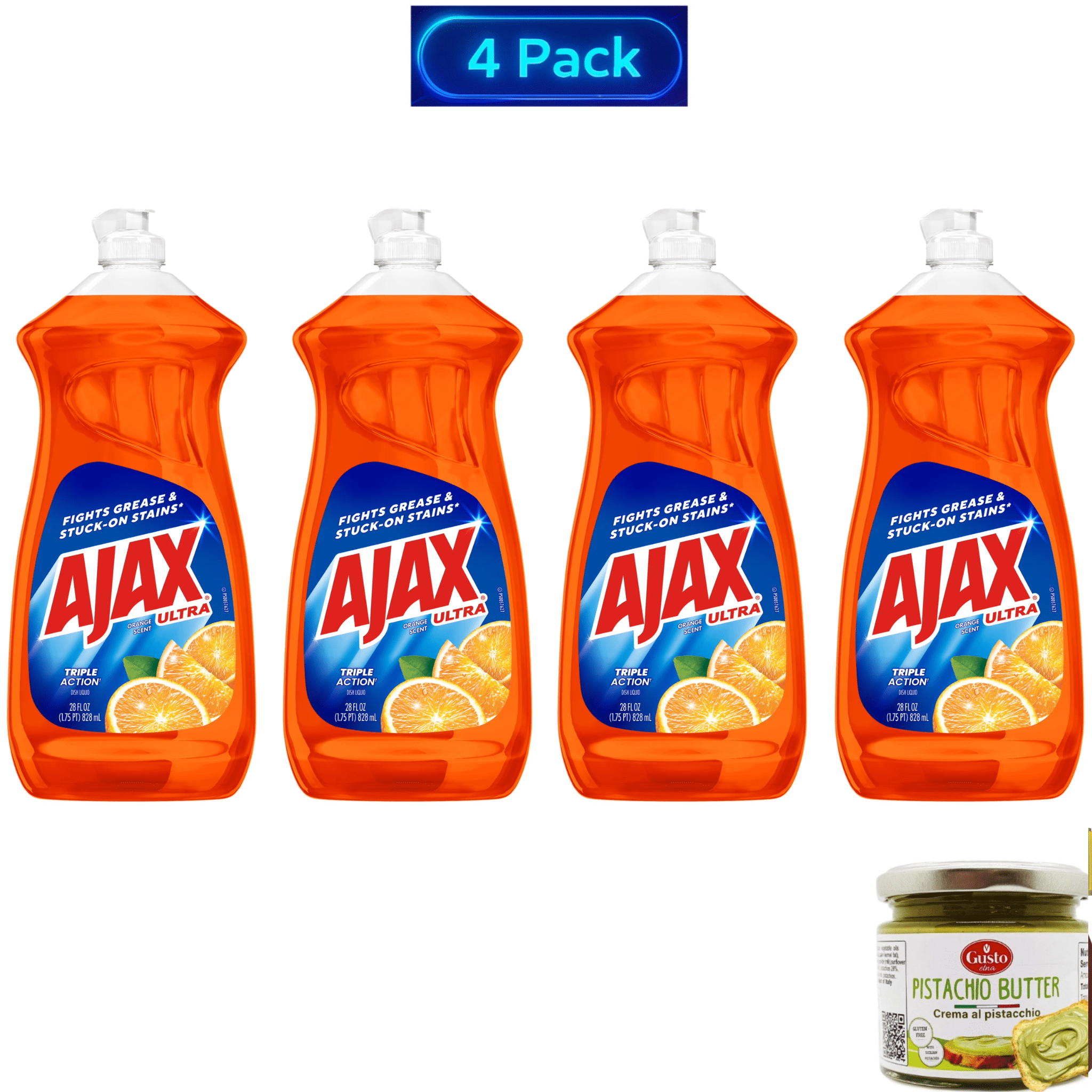 Ajax Ultra Triple Action Dishwashing Liquid Dish Soap, Orange Scent, 28 Fluid Ounce