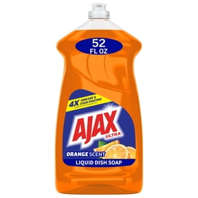 Ajax Ultra Liquid Dish Soap, Triple Action, Mess-Free, Easy-Flip Cap, Orange Scent, 52 fl oz