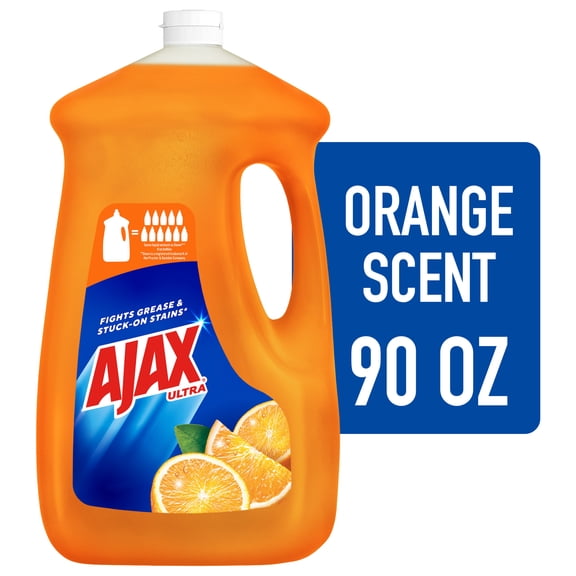 Ajax Ultra Liquid Dish Soap Orange Scent, Triple Action, 90 fl oz Bottle