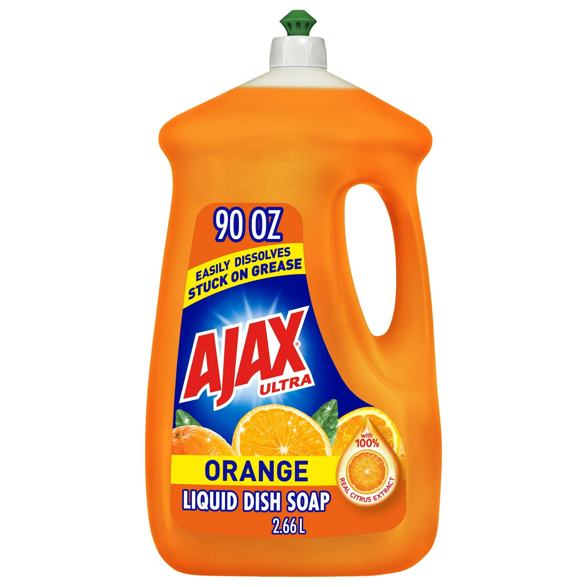 Ajax Ultra Triple Action Liquid Dish Soap, Orange Scent – 90 Fluid Ounce