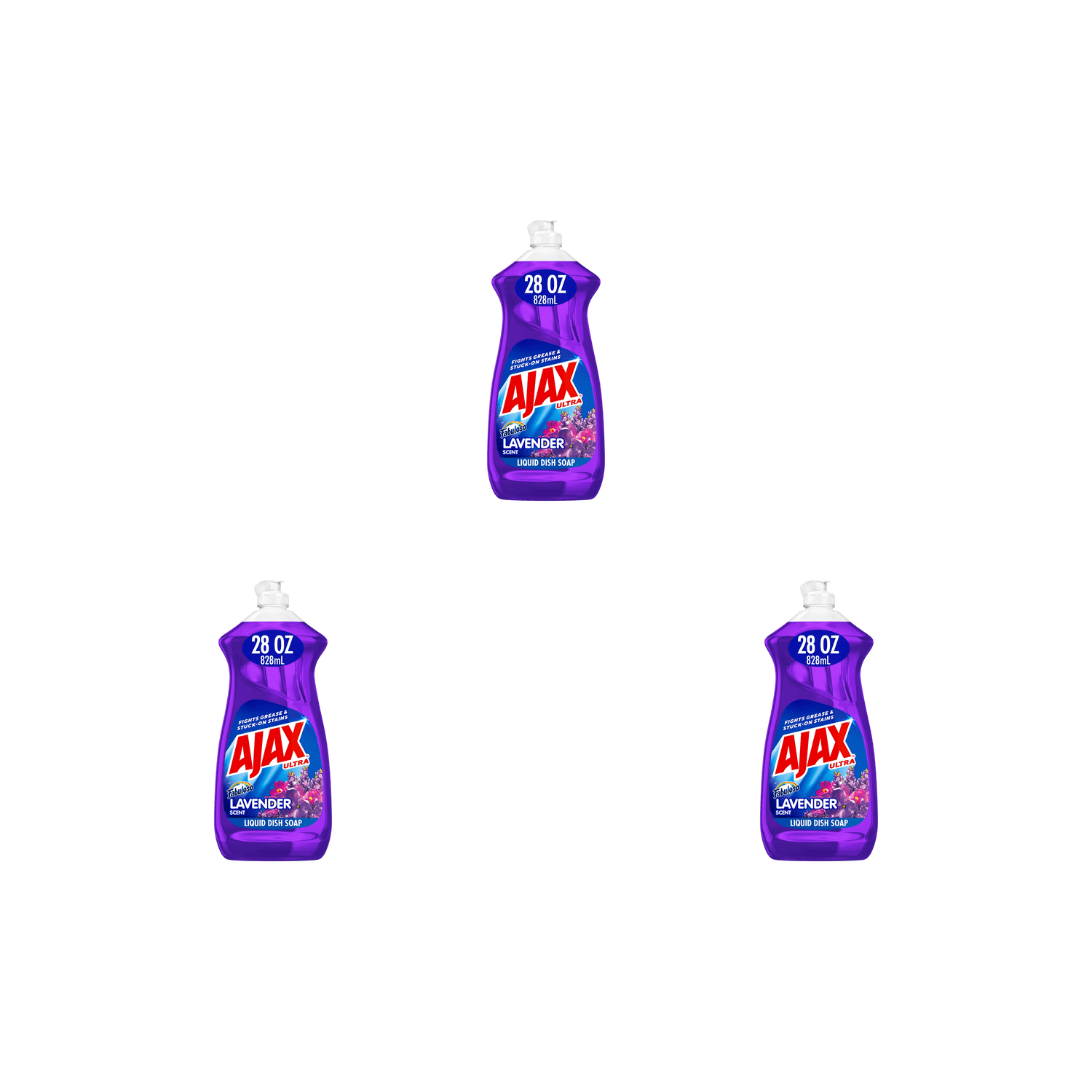 Ajax Ultra with Fabuloso Lavender Scent Liquid Dish Soap (28 fl oz  x 3 ) – 3 Pack bottles
