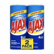 Ajax with Bleach Scratch Free Powder Cleanser, 21 oz Canisters, 2 Pack