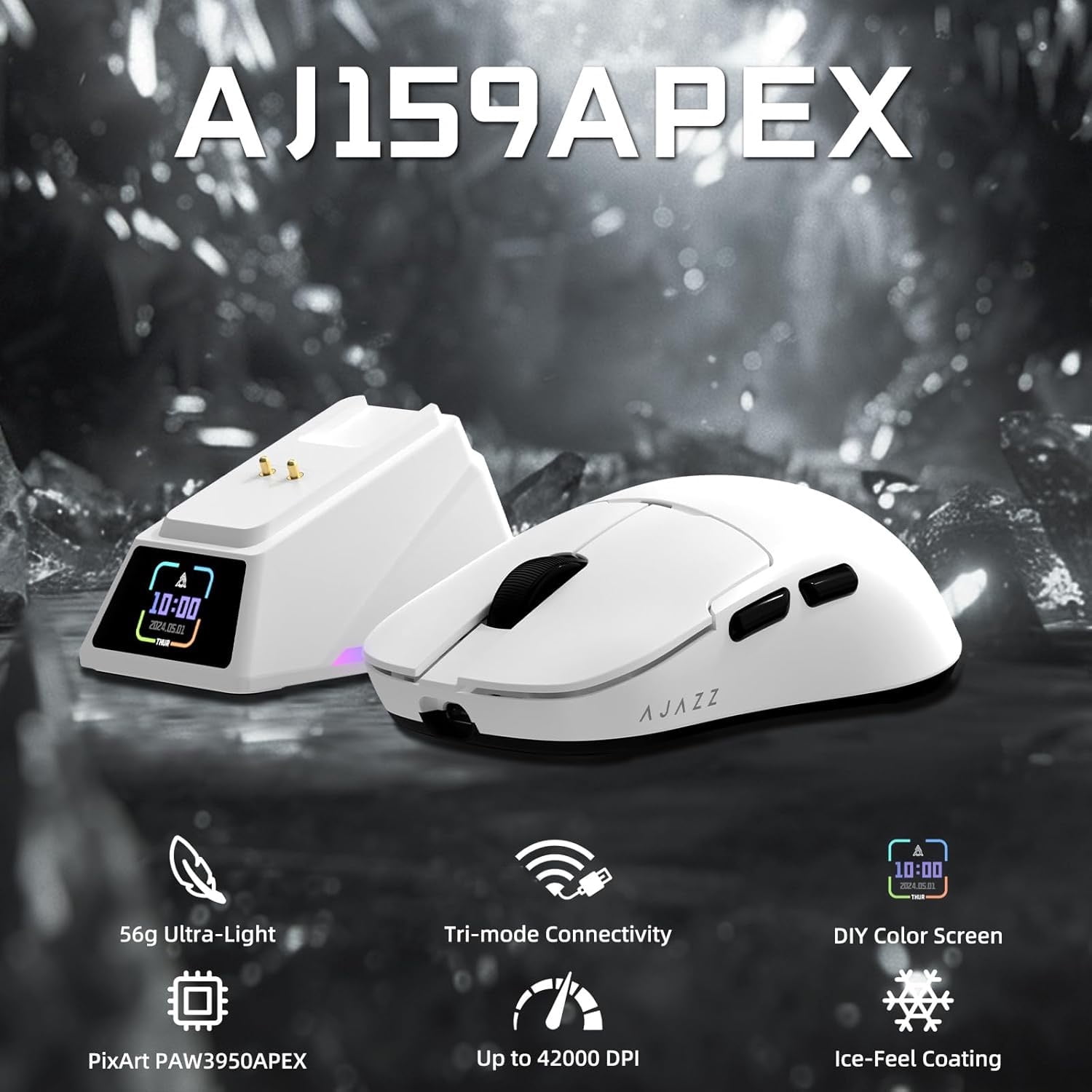 A.JAZZ AJ159APEX Ultralight Gaming Mouse, 42,000 DPI Optical