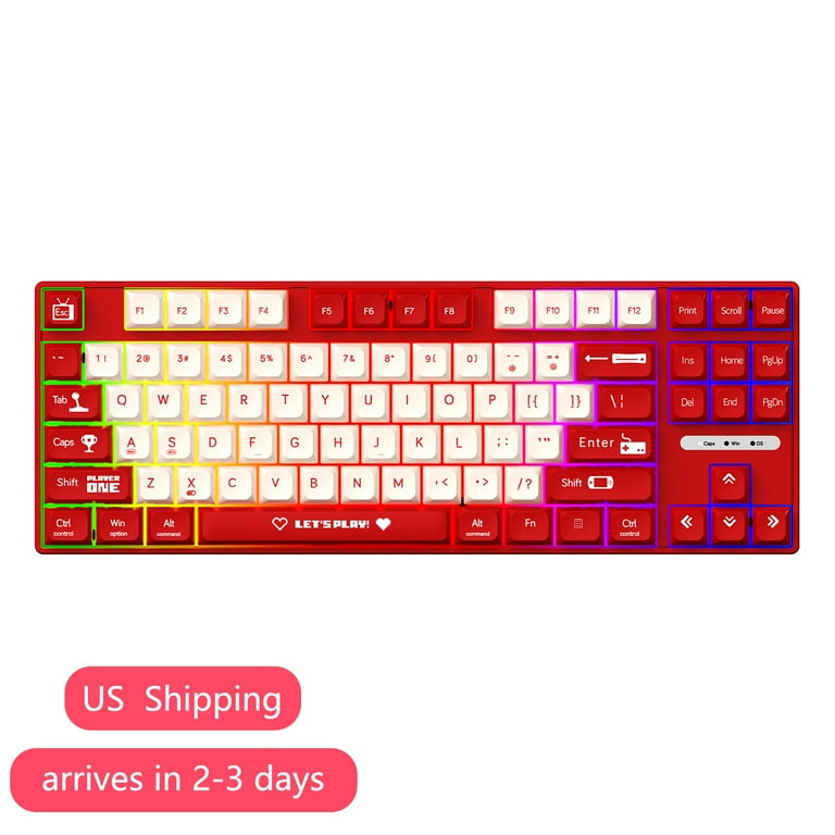 Ajazz AK870MC 87 Keys Gasket-Mounted Wirrd Gaming Keyboard with