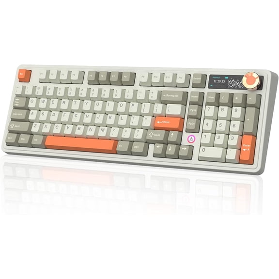 Ajazz AK980 V2 Wireless Mechanical Gaming Keyboard,Tri-Mode BT5.0/2.4GHz/USB-C 10000mAh Battery Hot Swappable RGB Backlit Computer Gaming Keyboards for PC/Tablet/PS/Xbox