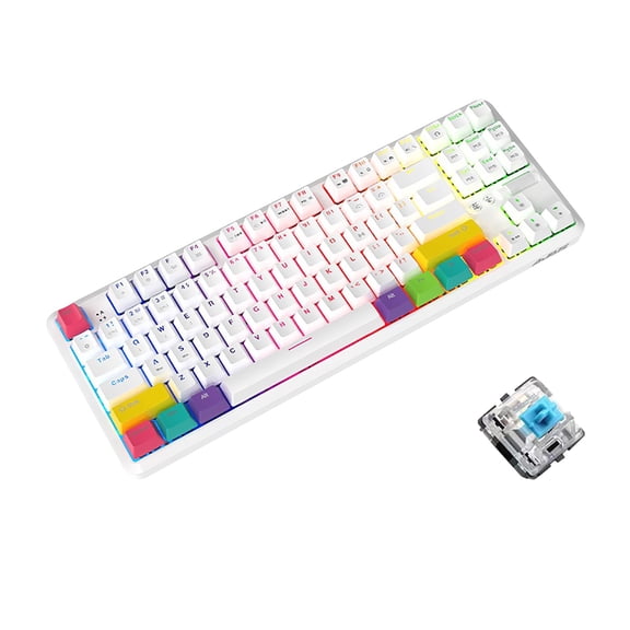Ajazz K870T 87 Keys RGB Backlit Bluetooth Dual Mode Gaming Mechanical Keyboard (with Battery)