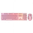 thumbnail image 1 of Ajazz Mechanical Keyboard Mouse Combo USB Wired Gaming Keyboard Mouse Set 104 Keys Mixed Light Keyboard Pink (Blue Switch), 1 of 8