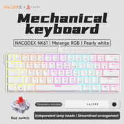 Ajazz NK61 60% Wired Mechanical Keyboard Mixed Color RGB Hot-Swap 61 Keys Gaming Keyboard Rad Switch for Win/Mac/Gamers