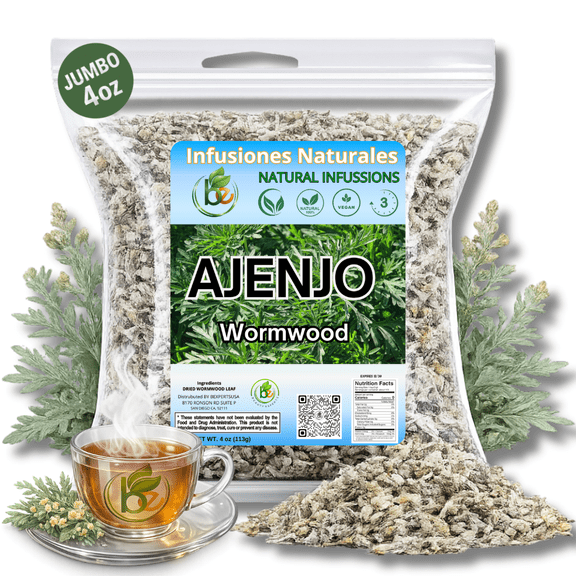 Ajenjo Herbal Tea 4 oz (113g) 100% Natural Mexican Herb Wildcrafted Wormwood Vegan, Non-GMO Loose Leaf Herbal Infusion Te by BexpertsUSA