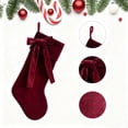 thumbnail image 1 of Ajhhao 19 Inches Velvet Christmas Stockings, Vintage Christmas Stockings, with Velvet Bow for Fireplaces, Classical Christmas Stocking, Traditional Christmas Stocking Decoration Burgundy 18.9 Inch, 1 of 8