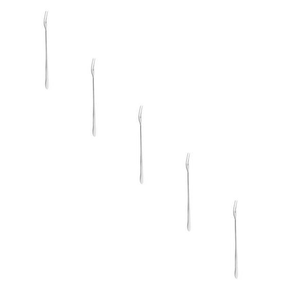 Ajhhao 5Pcs Pickle Forks, 8" Long Handled Olive Fork, Salad Forks, Stainless Steel Long Handle Salad Fork, Cocktail, Dessert, Fruits, Pickle Grabber, Appetizer Forks