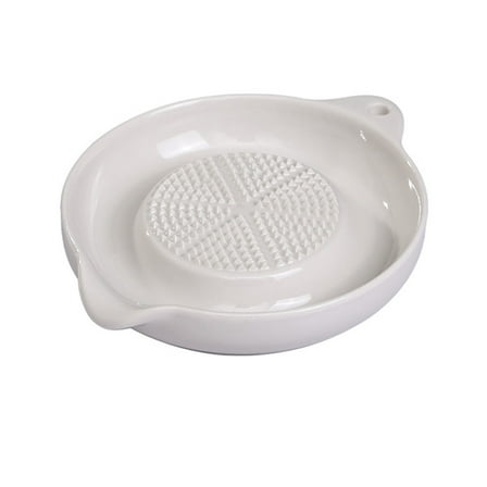 Ajhhao Ginger Grater, Grate Plate, Ceramics Grater Plate For Ginger, Garlic, Onion, Cheese, Lemon, Chocolate, Vegetables And Fruits For Kitchen, White (3.6" x 1 Pieces)