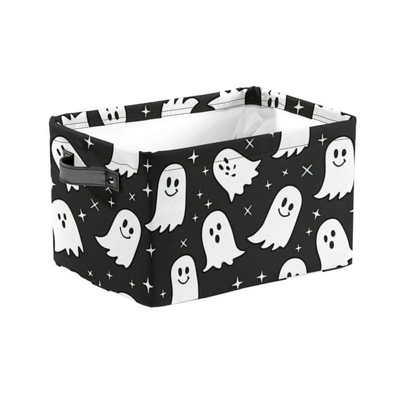 Ajhhao Halloween Storage Basket Halloween Toy Baskets Halloween Gift Basket Rectangular Halloween Basket Trick Or Treat Basket For Halloween Parties Cute Storage Bin Boo Basket Cute Halloween Basket