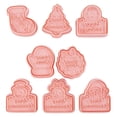 thumbnail image 1 of Ajhhao Set Of 8 Christmas Cookie Cutters With Plunger Stamps Set, Include Christmas Tree, Stocking, Santa Claus, Snowmen, Reindeer And Other Shapes, For Christmas Baking, Fondant, And Pastries, 1 of 9