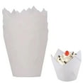 thumbnail image 1 of Ajhhao Tulip Cupcake Liners Muffin Liners For Baking Muffin Liners 50 Pcs Heat-Resistant Greaseproof Paper Baking Cups for Birthday Parties/Christmas, Cupcake Wrapper Cupcake Liner White, 1 of 4