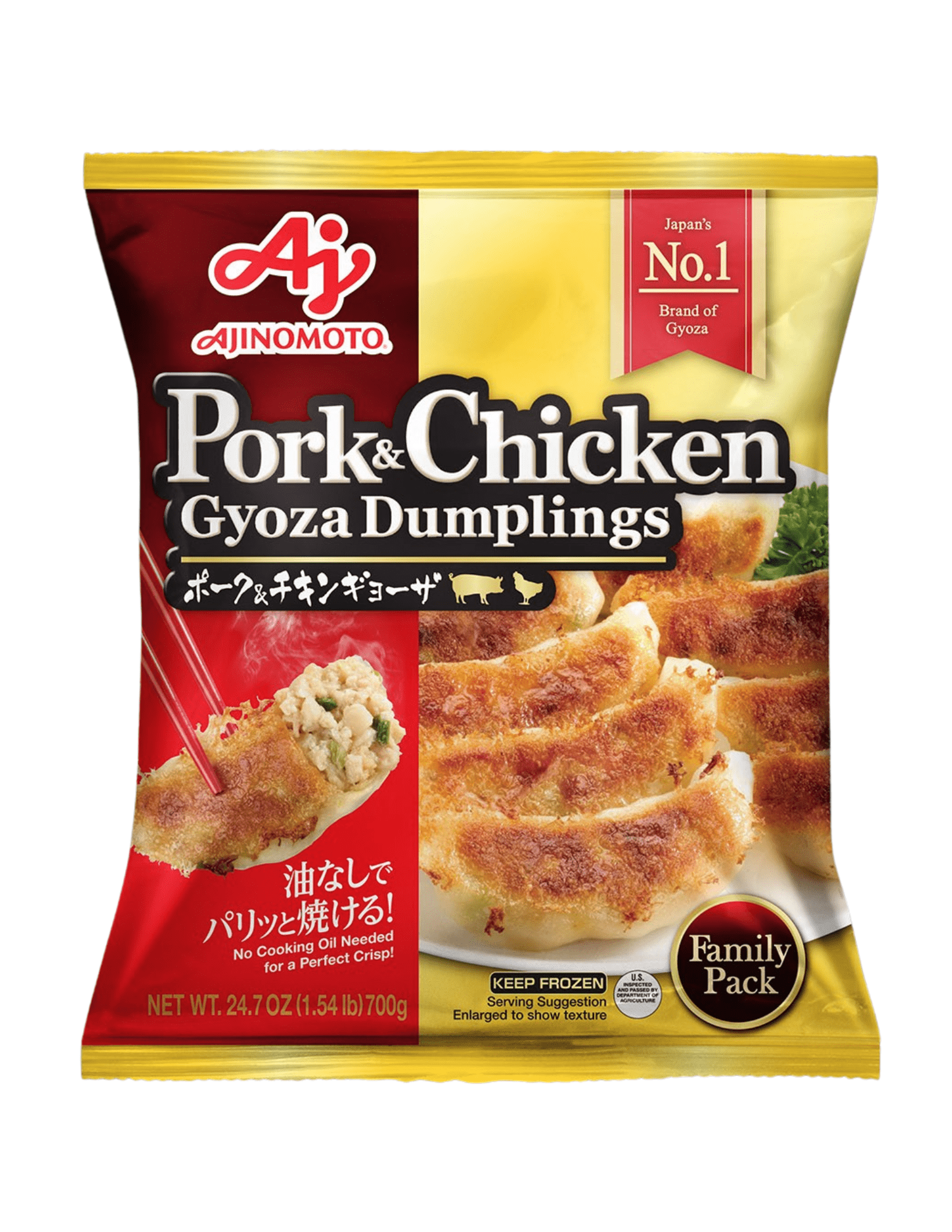 Ajinomoto Pork & Chicken Gyoza, Frozen, 24.7oz (700g)