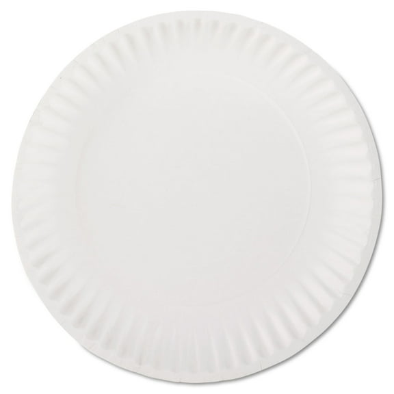 AJM Packaging Corporation-White Paper Plates, 9" Dia, 100/Pack, 10 Packs/Carton