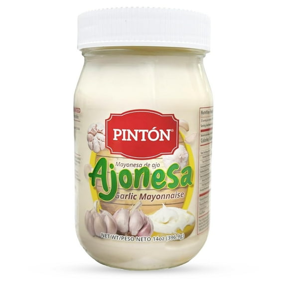 Pinton Ajonesa, Mayonesa de Ajo, Garlic Aioli, Creamy Roasted Garlic Mayonnaise for Sandwiches, Burgers, and Dips, Dairy-Free and Gluten-Free Mayo Dressing, 14 oz Jar
