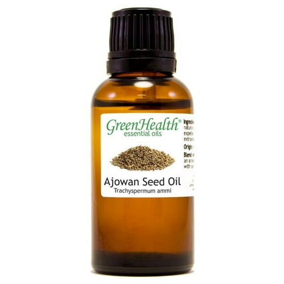 Ajowan Seed Essential Oil - 1 fl oz - Amber Glass Bottle w/ Euro Dropper - GreenHealth