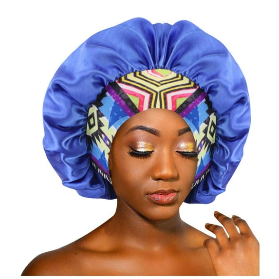 Ajshakl Beach Hats For Women, New Elastic Headband Satin Bonnet Hat Sleep Cap Women Beauty Salon, Blue