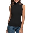 thumbnail image 1 of Ajshakl Black Turtleneck Leisure Plus Size Tops for Women, Top Tee Fit Slim Blouse Shirt Sleeveless Solid Blouse Features:, 1 of 5