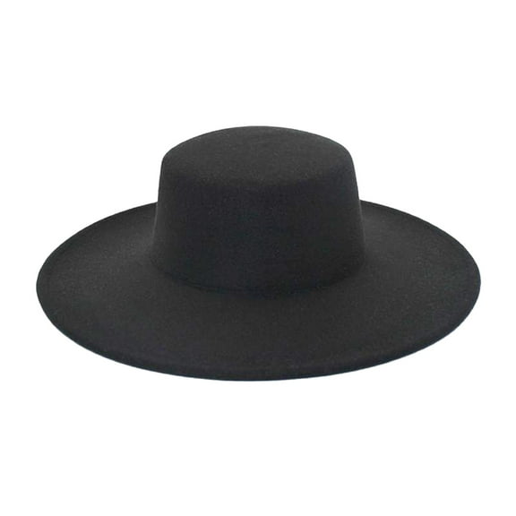 Ajshakl Bucket Hat, Fedora Hats For Men Women Elegant Winter Wool Bucket Hat 1920S Vintage Cloche Bowler Velour Flat Top Wide Brim, Black