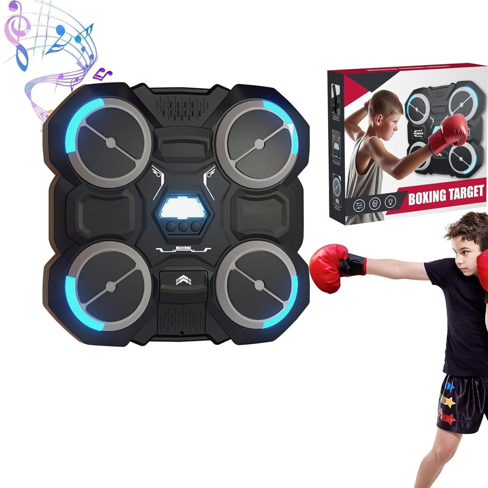 Ajshakl Christmas Gifts Music Boxing Machine For Kid Wall Mount Music Electronic Agility Training Boxing Punching Equipment Gear Boxing Machine For Improve Fight Reaction Kids Toys