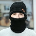 thumbnail image 1 of Ajshakl Hat And Scarf Set For Women, Winter Thermal Plush Hat Scarf Woolen Cap Cycling Windproof Two-Piece Suit, Black, 1 of 6
