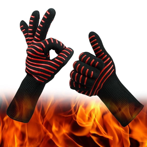 Ajshakl Heated Gloves For Men, Hot Bbq Grilling Cooking Gloves Extreme Heat Resistant Oven Welding