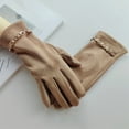 thumbnail image 1 of Ajshakl Heated Gloves For Men, Women'S Autumn And Winter Warm Gloves Suede Driving Riding Windproof, Yellow, 1 of 3