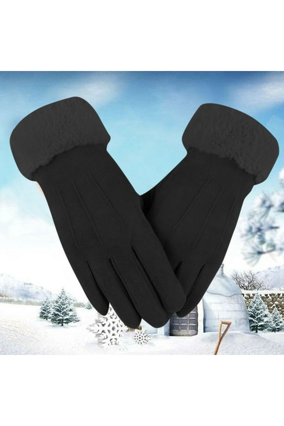 Heated Gloves For Men, Women Winter Touchscreen Gloves For Cold Weather, Chenille Warm Cable Knit Elastic Cuff Texting Thermal Driving, Black