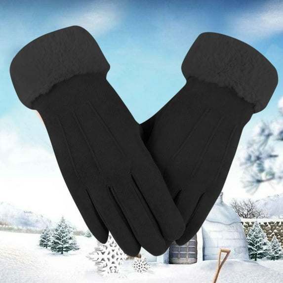 Ajshakl Heated Gloves For Men, Women Winter Touchscreen Gloves For Cold Weather, Chenille Warm Cable Knit Elastic Cuff Texting Thermal Driving, Black