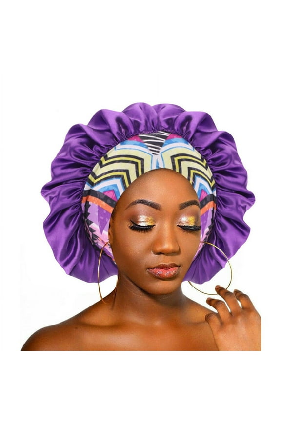 Mens Hats, New Elastic Headband Satin Bonnet Hat Sleep Cap Women Beauty Salon, Purple
