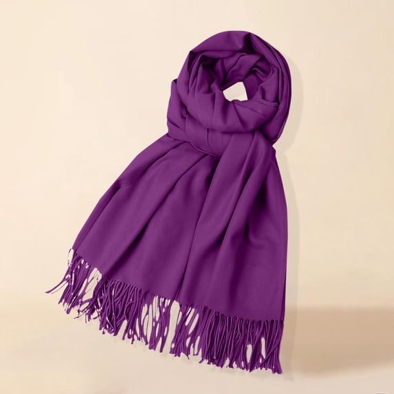 Ajshakl Satin Scarf, Fleece Solid Color Imitation Scarf Versatile Warm Shawl