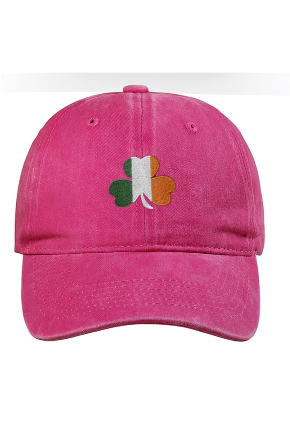 St Patricks Day Baseball Hat, Irish Vintage Baseball Cap Embroidered Cotton Adjustable Distressed Dad Hat, Pink