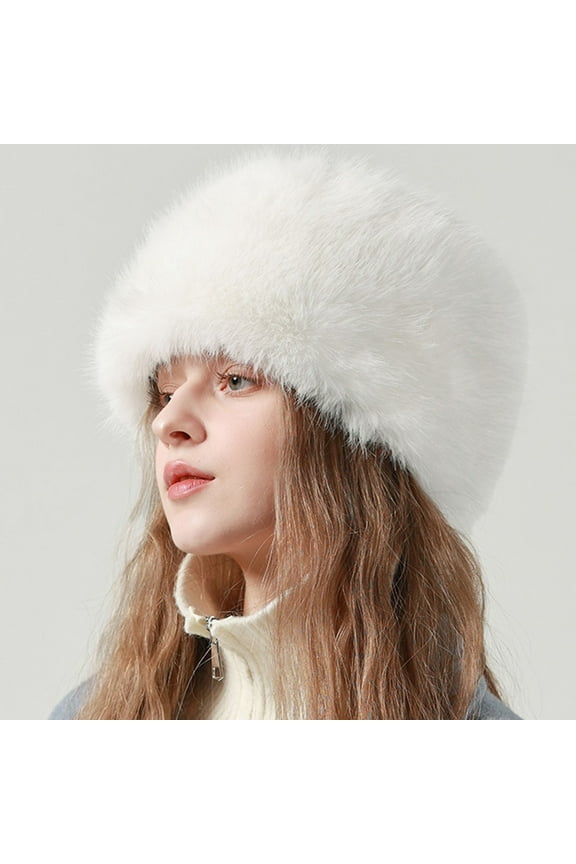 Winter Hats For Men, Fuzzy Bucket Hat Warm Winter Fluffy Furry Plush Faux Hats Fishing For Women 2024, White