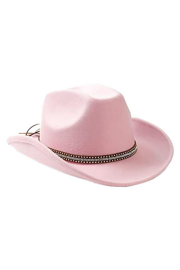 Womens Hats, Women'S Big Brim Cowboy Hat Western Bowler, Pink