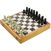 Ajuny Beautifully Decorative Crafted Stone Art Chess Set Hand Carved Stone Pieces 10x10 inch