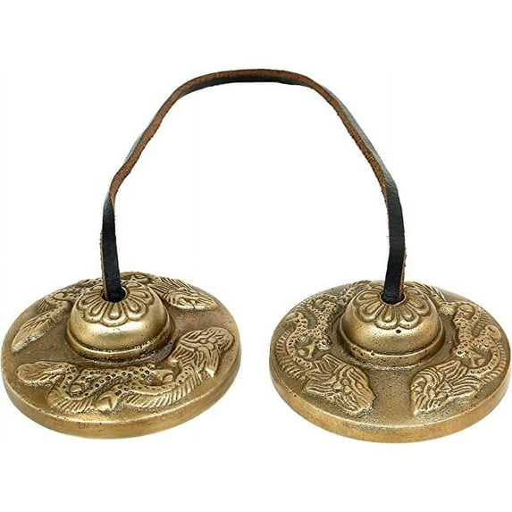 Ajuny Brass Tibetan Tingsha Cymbals Bells Buddhist Meditation Yoga Bell