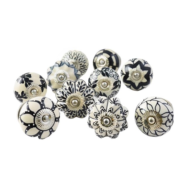 Ajuny Ceramic Knobs Handles Kitchen Drawer Puller Indian Hand