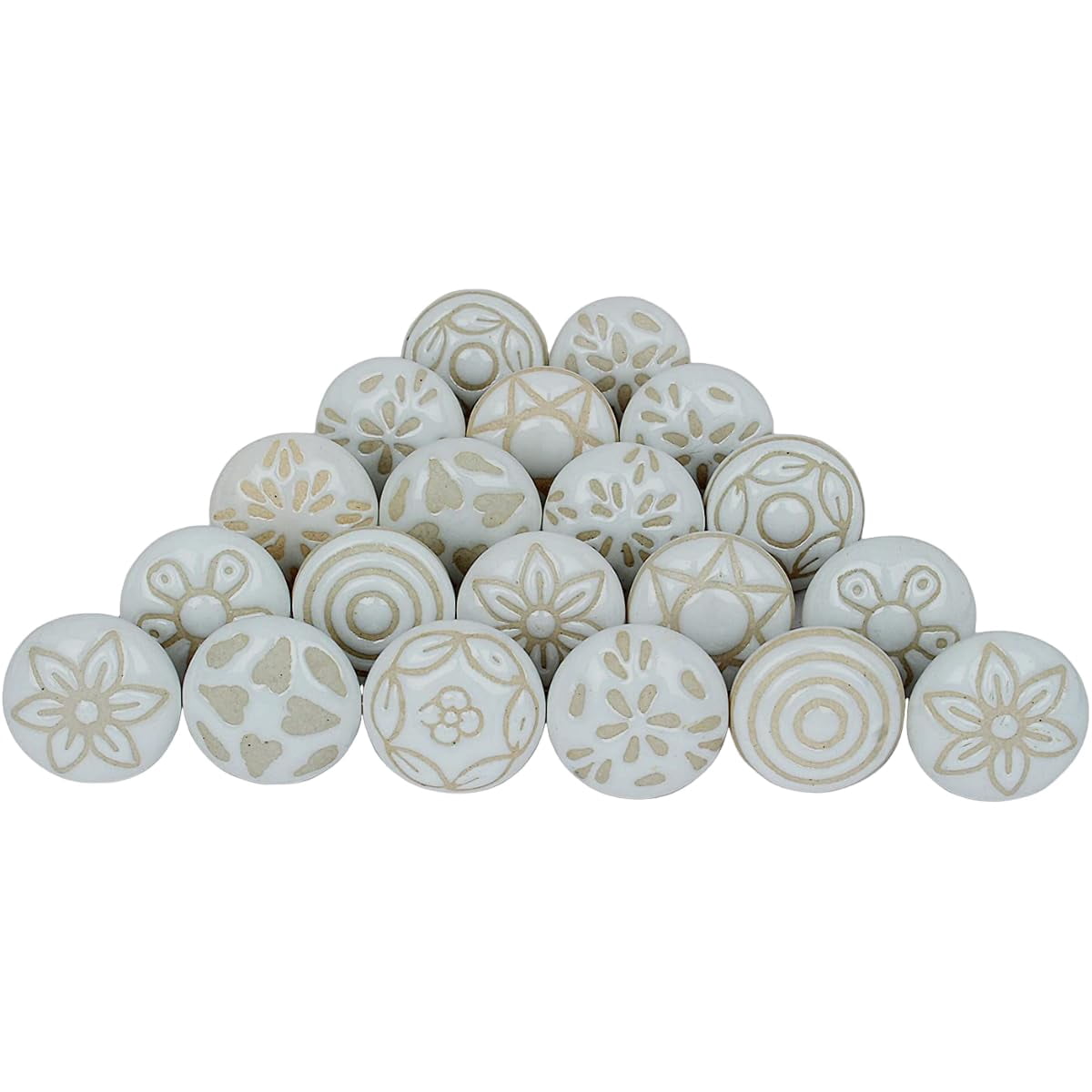 Ajuny Ceramic Knobs White for Dresser Drawers Chest Cupboard Bathroom ...
